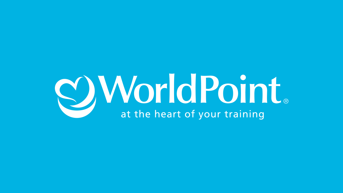 WorldPoint Logo on blue background.