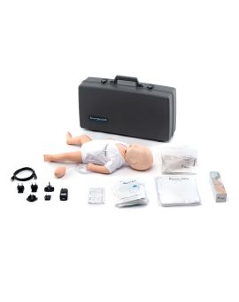 Resusci Baby with carry case, accessories, and instructions