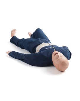 MegaCode Kelly Basic manikin with light skin, lying on ground with knee bent