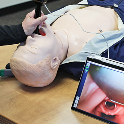 Intubation of MegaCode Kelly with video scope